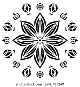 Mandala pattern stencil abstract floral ornament