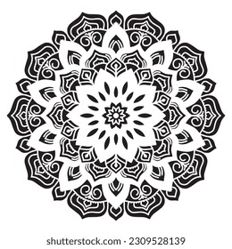 Mandala pattern stencil abstract floral ornament	

