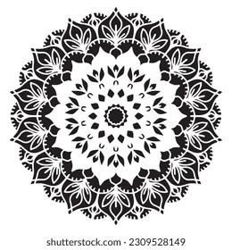 Mandala pattern stencil abstract floral ornament	
