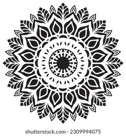 Mandala pattern stencil abstract floral ornament