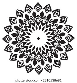 Mandala pattern stencil abstract floral ornament