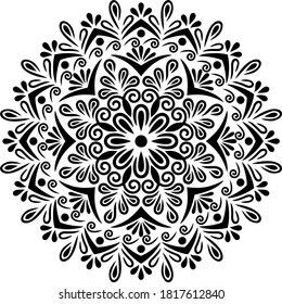 Patrón de Mandala Doodles de plantilla boceto buen humor