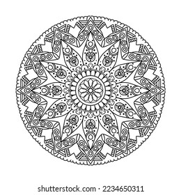 Patrón de Mandala Doodles de plantilla boceto buen humor