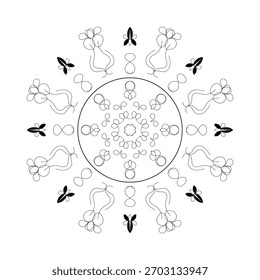 Mandala Pattern Stencil doodles sketch other hand, a clean or black and white vector design.