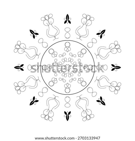 Mandala Pattern Stencil doodles sketch other hand, a clean or black and white vector design.