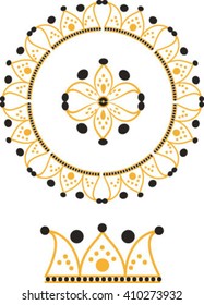 mandala pattern, sun, vector illustration