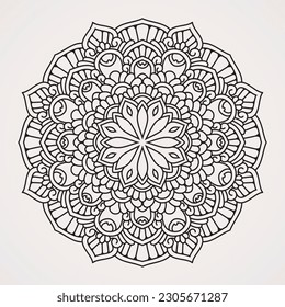 Mandala pattern with symmetrical ornamental shapes. suitable for henna, tattoos, photos, coloring books. islam, hindu,Buddha, india, pakistan, chinese, arab