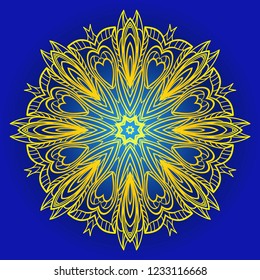 Mandala pattern. Traditional indian mandala. Orient tribal circle sign illustration. Vector illustration