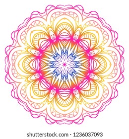 Mandala pattern. Traditional indian mandala. Orient tribal circle sign illustration. Vector illustration