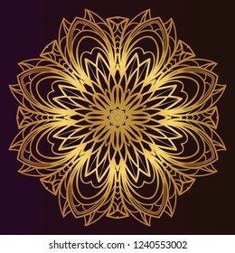 Mandala pattern. Traditional indian mandala. Orient tribal circle sign illustration. Vector illustration