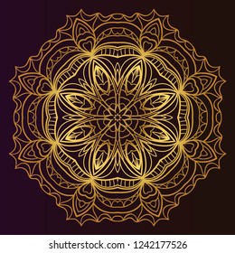 Mandala pattern. Traditional indian mandala. Orient tribal circle sign illustration. Vector illustration