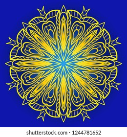 Mandala pattern. Traditional indian mandala. Orient tribal circle sign illustration. Vector illustration
