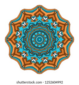 Mandala pattern. Traditional indian mandala. Orient tribal circle sign illustration. Vector illustration