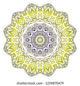 Mandala pattern. Traditional indian mandala. Orient tribal circle sign illustration. Vector illustration.