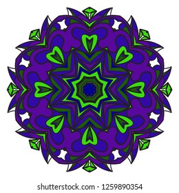 Mandala pattern. Traditional indian mandala. Orient tribal circle sign illustration. Vector illustration.