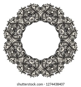 Mandala pattern. Traditional indian mandala. Orient tribal circle sign illustration. Vector illustration