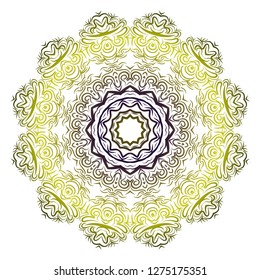 Mandala pattern. Traditional indian mandala. Orient tribal circle sign illustration. Vector illustration.
