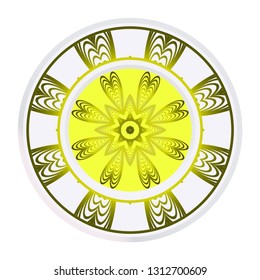 Mandala Pattern. Traditional Indian Mandala. Orient Tribal Circle Sign Illustration. Vector Illustration