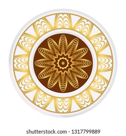 Mandala Pattern. Traditional Indian Mandala. Orient Tribal Circle Sign Illustration. Vector Illustration