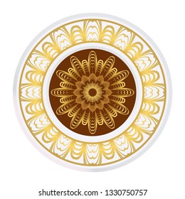 Mandala Pattern. Traditional Indian Mandala. Orient Tribal Circle Sign Illustration. Vector Illustration