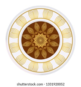 Mandala Pattern. Traditional Indian Mandala. Orient Tribal Circle Sign Illustration. Vector Illustration