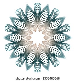 Mandala Pattern. Traditional Indian Mandala. Orient Tribal Circle Sign Illustration. Vector Illustration. Brown green pastel color.