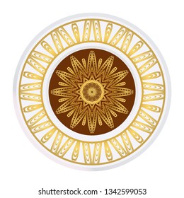 Mandala Pattern. Traditional Indian Mandala. Orient Tribal Circle Sign Illustration. Vector Illustration