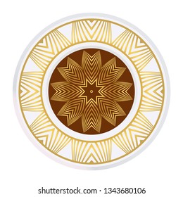 Mandala Pattern. Traditional Indian Mandala. Orient Tribal Circle Sign Illustration. Vector Illustration