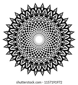 Mandala Pattern Vector Design - Ornamental Sacred Geometry Coloring Page