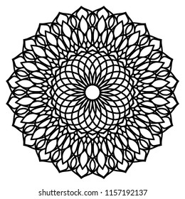Mandala Pattern Vector Design - Ornamental Sacred Geometry Coloring Page