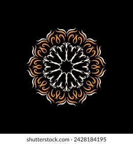 Mandala pattern vector orange colour