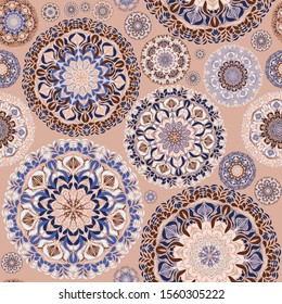 Mandala pattern, Vector seamless repeat, perfect for bohemian or boho-chic style mugs,apparel,fabrics,stationary, greeting card, bedding and home docor products,print and packaging bacgrounds