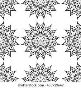 Mandala pattern. Very beautiful oriental pattern. Sun symbol.