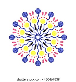 Mandala pattern. Watercolor multicolor vector. abstraction. Watercolor circle. vector illustration.