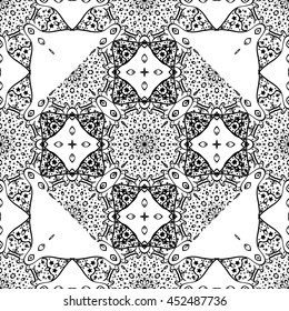 Mandala pattern. White background. Tile, mosaic.