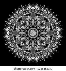 Mandala pattern white doodles sketch good mood