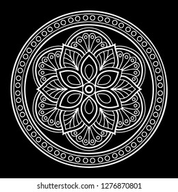 Mandala pattern white doodles sketch good mood