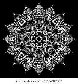 Mandala pattern white doodles sketch good mood