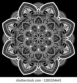 Mandala pattern white doodles sketch good mood