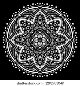 Mandala pattern white doodles sketch good mood