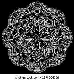 Mandala pattern white doodles sketch good mood