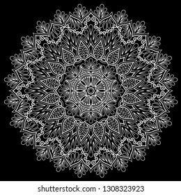 Mandala pattern white doodles sketch good mood