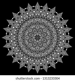 Mandala pattern white doodles sketch good mood