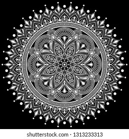 Mandala pattern white doodles sketch good mood