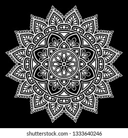 Mandala pattern white doodles sketch good mood