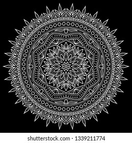 Mandala pattern white doodles sketch good mood