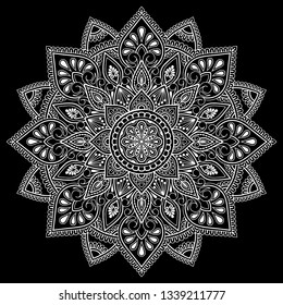 Mandala pattern white doodles sketch good mood