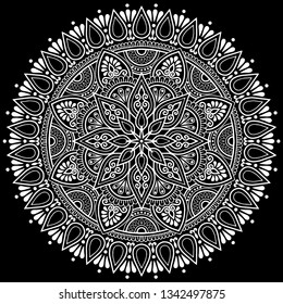Mandala pattern white doodles sketch good mood