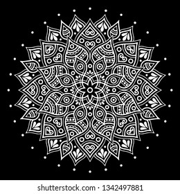 Mandala pattern white doodles sketch good mood