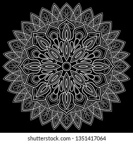 Mandala pattern white doodles sketch good mood